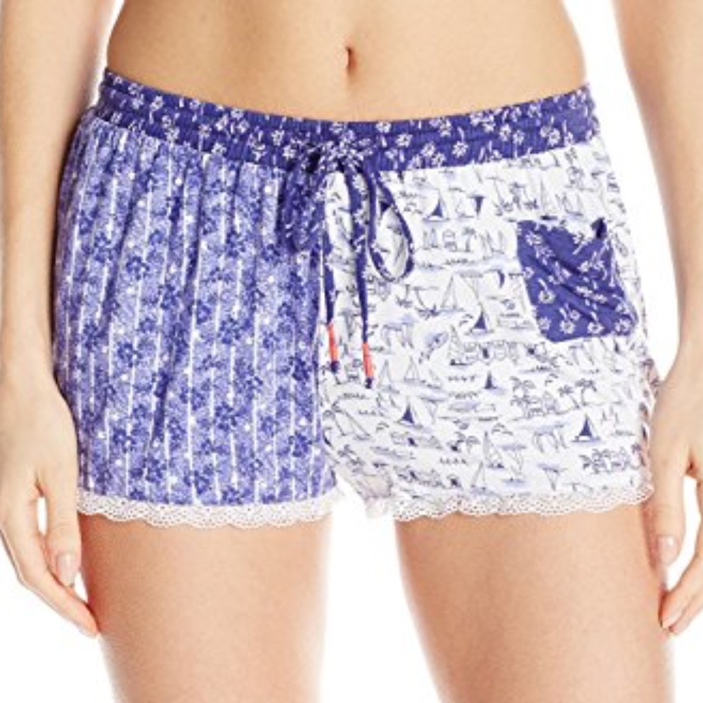 Layla Mixed Nautical Yacht Print Boxer PJ Shorts